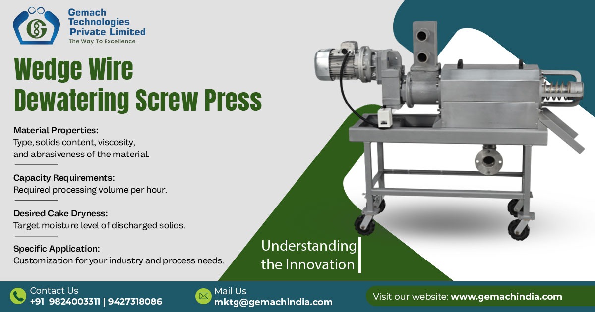 Industrial Wedge Wire Dewatering Screw Press In Madhya Pradesh