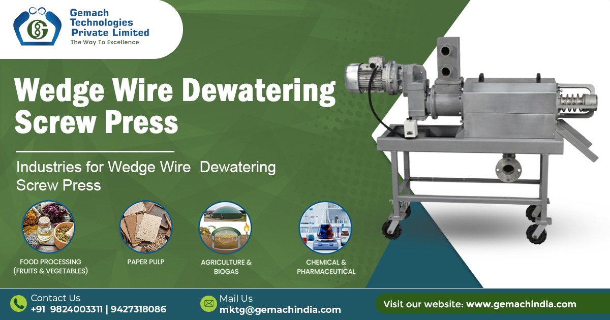 Reliable Wedge Wire Dewatering Screw Press – Maharashtra