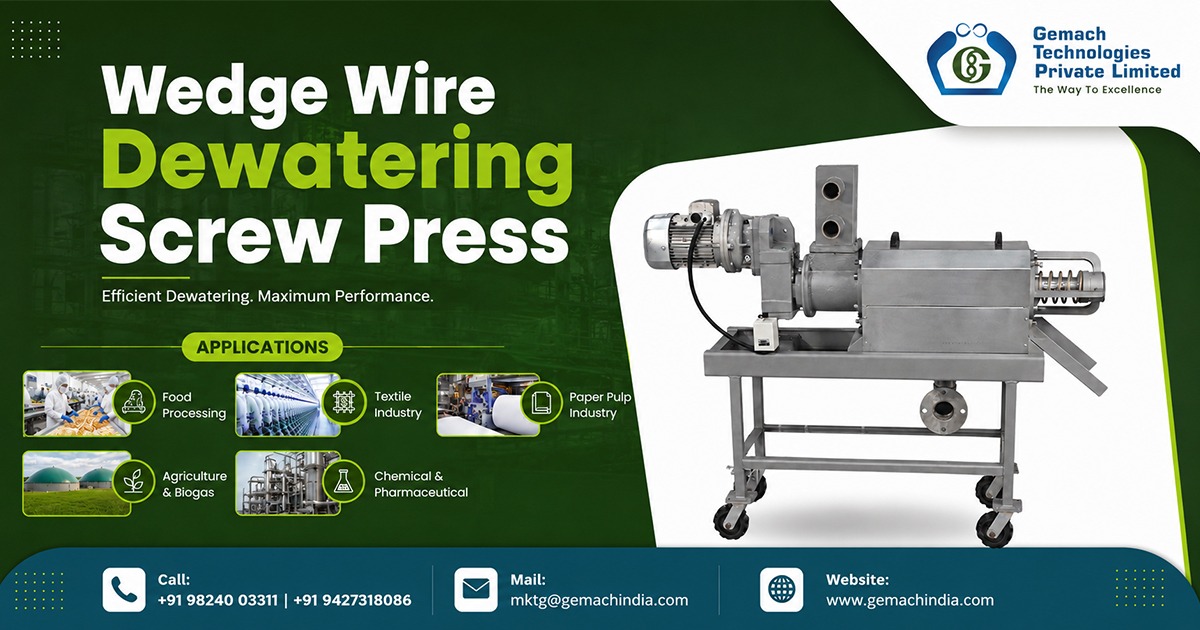 Wedge Wire Dewatering Screw Press (WWDSP) | Gemach Technologies
