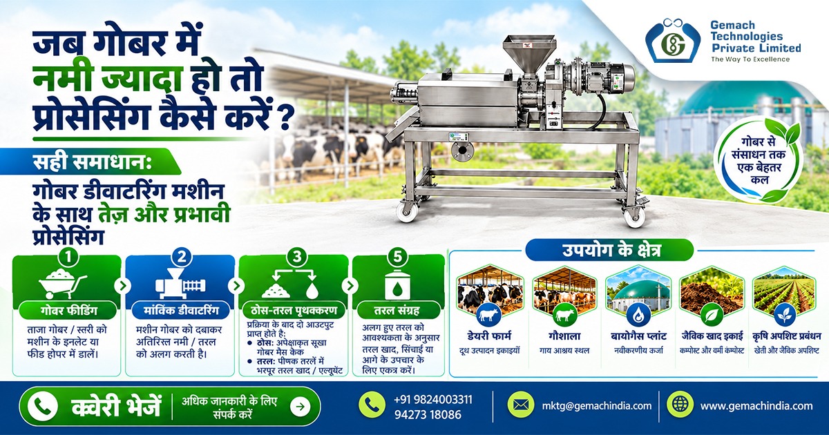 जब गोबर में नमी ज्यादा हो तो प्रोसेसिंग कैसे करें?